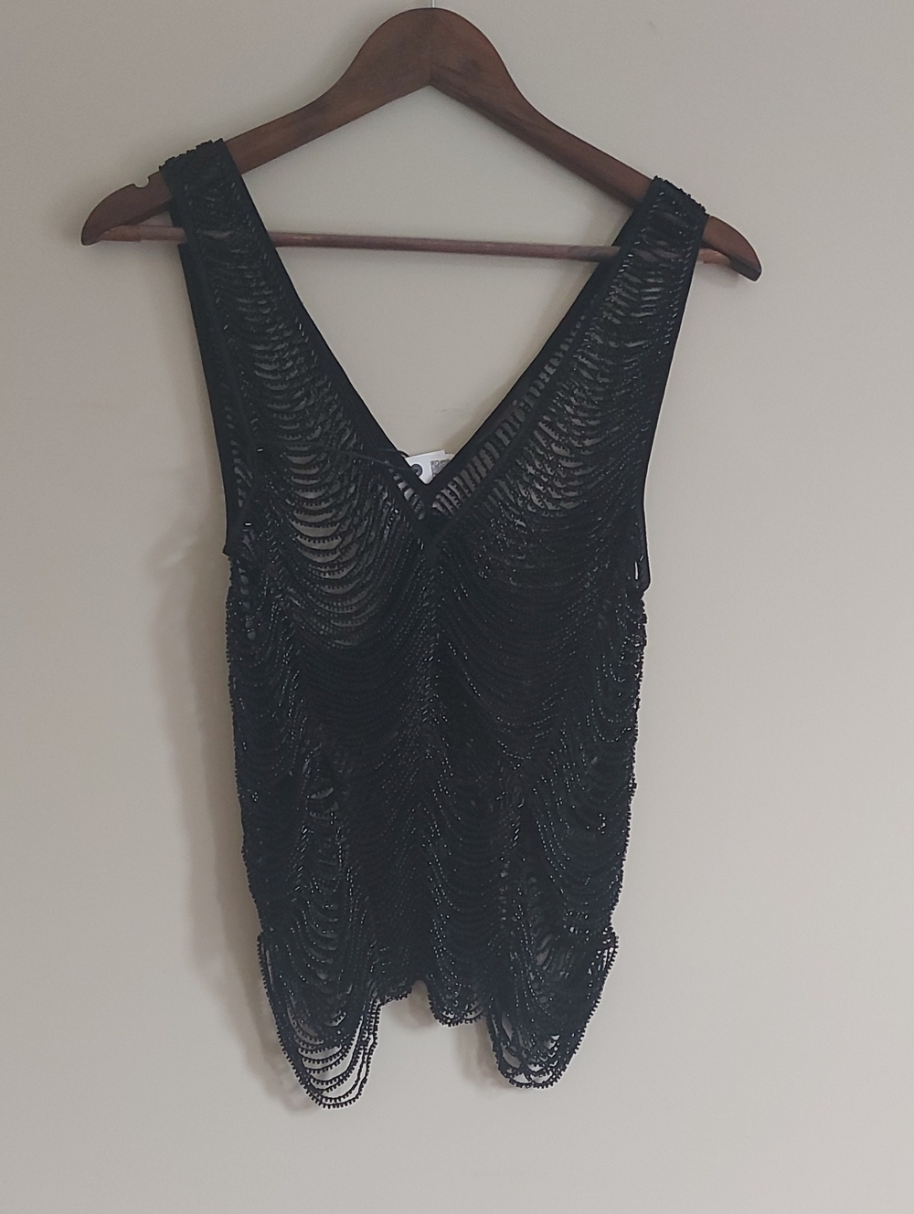 Zara Sheer Beaded Tank Top